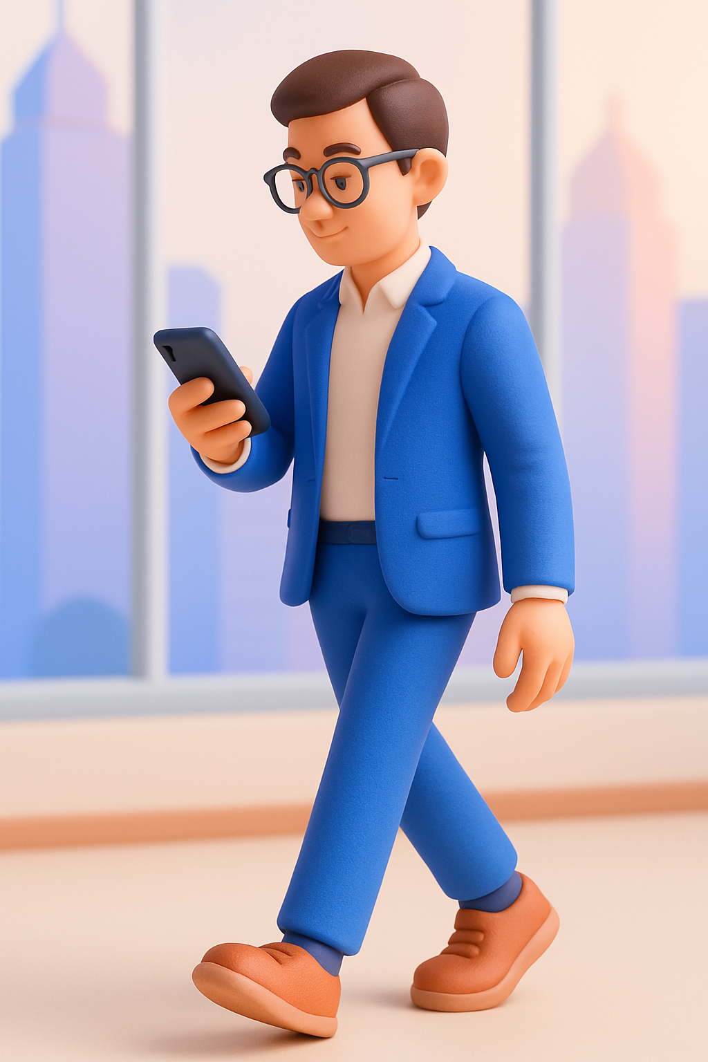 Konsultant biznesowy patrzący na telefon